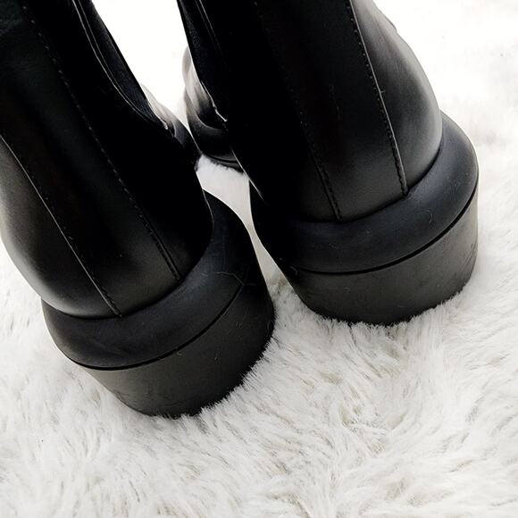 NEW Jill Sander Block Heel Black Leather Chelsea Boot Elasticated Panels - Picture 8 of 16